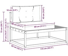 Lauko galinė sofa su pagalve Natūrali 115 x 83 x 73 cm