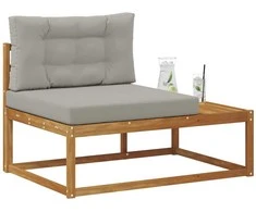 Lauko galinė sofa su pagalve Natūrali 115 x 83 x 73 cm