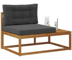 Lauko galinė sofa su pagalve Natūrali 115 x 83 x 73 cm