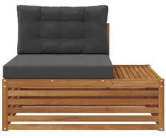 Lauko galinė sofa su pagalve Natūrali 115 x 83 x 73 cm