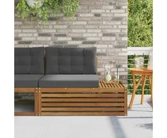 Lauko galinė sofa su pagalve Natūrali 115 x 83 x 73 cm