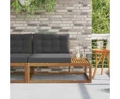 Lauko galinė sofa su pagalve Natūrali 115 x 83 x 73 cm