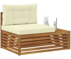 Lauko galinė sofa su pagalve Natūrali 115 x 83 x 73 cm
