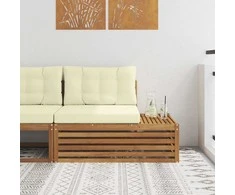 Lauko galinė sofa su pagalve Natūrali 115 x 83 x 73 cm