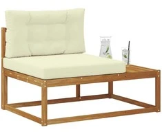 Lauko galinė sofa su pagalve Natūrali 115 x 83 x 73 cm