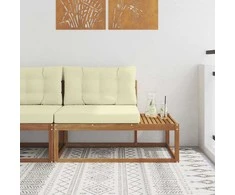 Lauko galinė sofa su pagalve Natūrali 115 x 83 x 73 cm