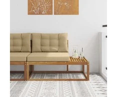 Lauko galinė sofa su pagalve Natūrali 115 x 83 x 73 cm