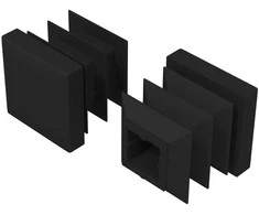 Galinių dangtelių 2 pcs Juoda 15 x 15 x 15 mm PP