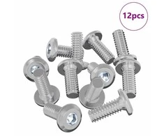 Galvos užrakto varžtas 12 pcs Sidabro M6 x 15 mm Plienas