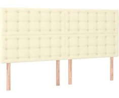 Galvūgalis, kreminės spalvos, 160x5x118/128 cm, dirbtinė oda