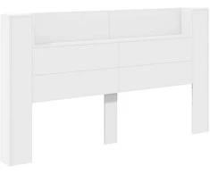 Galvūgalio spinta su LED Baltas 180 x 16,5 x 103,5 cm