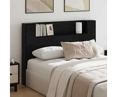 Galvūgalio spinta su LED Juodas Ąžuolas 140 x 16,5 x 103,5 cm