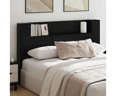 Galvūgalio spinta su LED Juodas Ąžuolas 160 x 16,5 x 103,5 cm