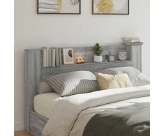 Galvūgalio spinta su LED Pilka Sonoma 180 x 16,5 x 103,5 cm