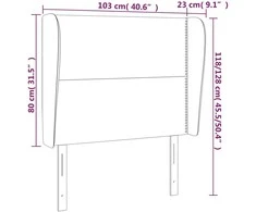 Galvūgalis su auselėmis, pilkas, 103x23x118/128cm, audinys