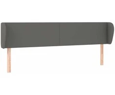 Galvūgalis su auselėmis, pilkos,183x23x78/88cm, dirbtinė oda
