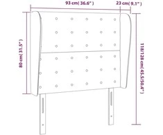 Galvūgalis su auselėmis, taupe, 93x23x118/128cm, audinys