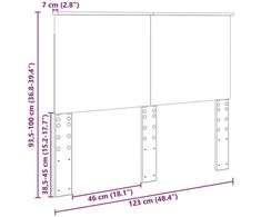 Galvūgalis Betono Pilka 100 cm Dirbtinė mediena