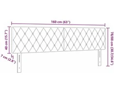 Galvūgalis Tamsiai pilka 160 cm Aksomas