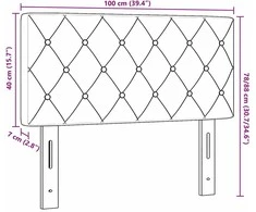 Galvūgalis Tamsiai pilka 100 cm Aksomas