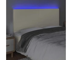 Galvūgalis su LED, kreminės spalvos, 200x5x118/128 cm