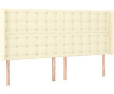 Galvūgalis su LED, kreminės spalvos, 203x16x118/128 cm