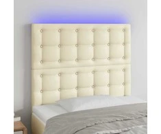 Galvūgalis su LED, kreminės spalvos, 80x5x118/128 cm