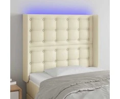 Galvūgalis su LED, kreminės spalvos, 83x16x118/128 cm