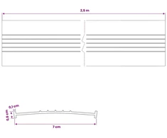 Garažo durų sandarinimas Juoda 70 x 6 mm 2,5 m PVC