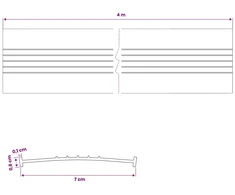 Garažo durų sandarinimas Juoda 70 x 6 mm 4 m PVC