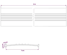 Garažo durų sandarinimas Juoda 70 x 6 mm 6 m PVC