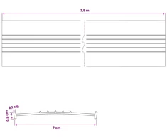 Garažo durų sandarinimas Juoda 70 x 6 mm 3,5 m PVC