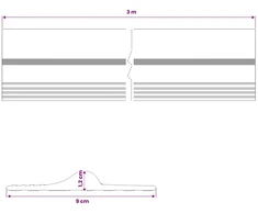 Garažo Grindų Sandariklis Juoda ir geltona 12 x 90 mm 3 m PVC