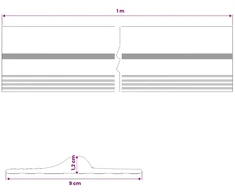 Garažo Grindų Sandariklis Juoda ir geltona 12 x 90 mm 1 m PVC