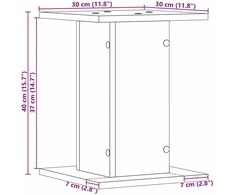 Garsiakalbių stovai 2 pcs Juodas ąžuolas 30 x 30 x 40 cm