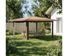 Gazebo be šoninės sienos 4 x 4 m Bežinis ir Rudas
