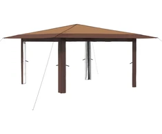 Gazebo be šoninės sienos 4 x 4 m Bežinis ir Rudas