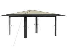 Gazebo be šoninės sienos 4 x 4 m Kremo ir antracito