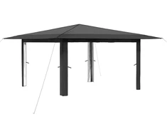 Gazebo be šoninės sienos 4 x 4 m Šviesiai pilka ir antracito