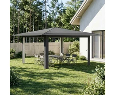 Gazebo be šoninės sienos 4 x 4 m Šviesiai pilka ir antracito