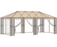 Paviljono rėmas be paviljono audinio 6 x 3 m Juoda Plienas