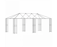 Gazebo rėmas 6 x 3 m Juoda Plienas