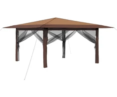 Gazebo su 4 šoninėmis sienomis 4 x 4 m Bežinis ir Rudas