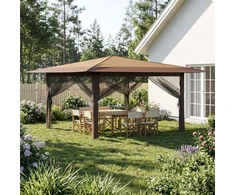 Gazebo su 4 šoninėmis sienomis 4 x 4 m Bežinis ir Rudas