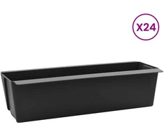 Gėlių dėžės Euro paletėms 24 vnt. Juoda 36 x 13,5 x 9,5 cm