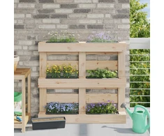 Gėlių dėžės Euro paletėms 24 pcs Pilka 36 x 13,5 x 9,5 cm