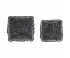 Gėlių krepšys su saugykla 2 pcs Pilka Lacak ratanas
