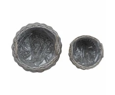 Gėlių krepšys su saugykla 2 pcs Pilka Lacak ratanas