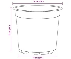 Apvalus gėlių vazonas 50 vnt. Terakotos Ø 15 x 13 cm Plastmasė