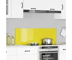 Virtuvės atbraila Geltona 120 x 40 cm grūdintas stiklas
